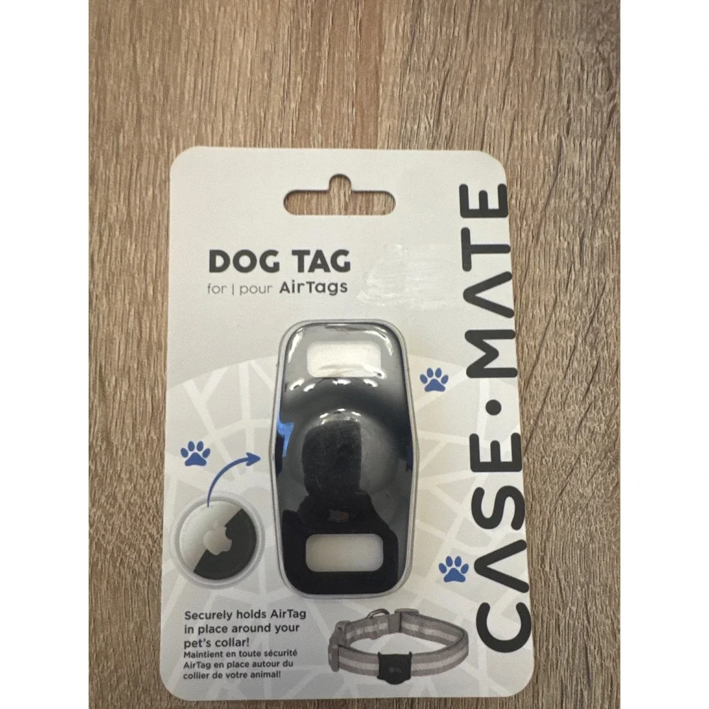 CASE MATE Dog Tag Holder for‎ Apple AirTag Secure Pet Collar Attachment Black